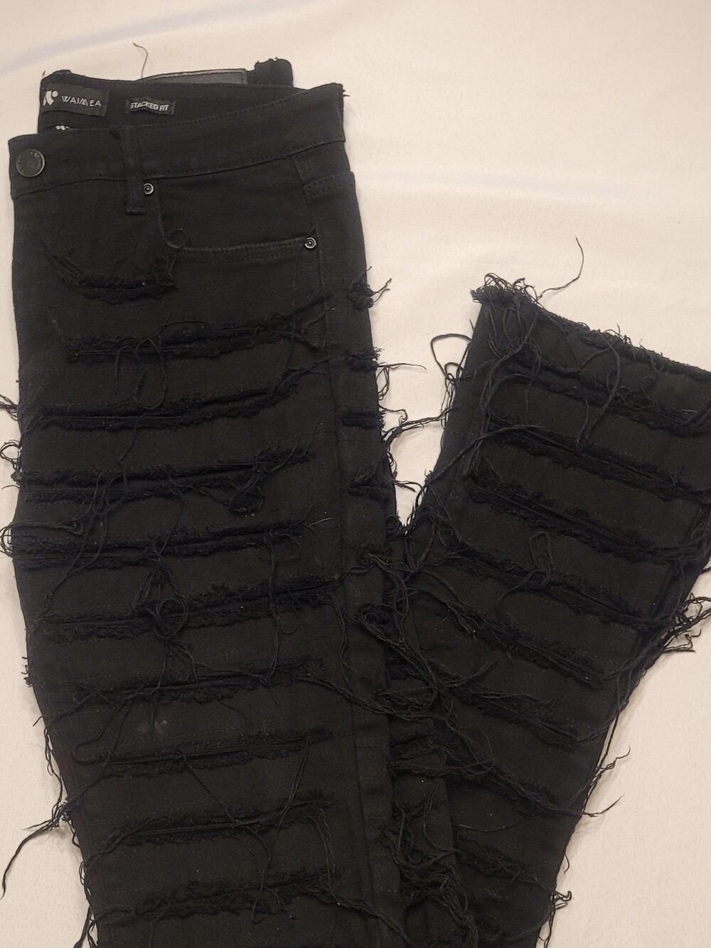 WAIMEA Black Shredded Jeans. 34x36